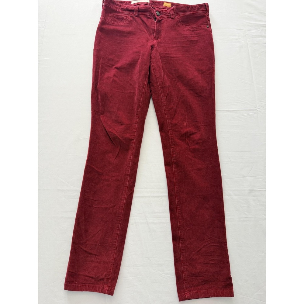 Pilcro And The Letterpress Corduroy Pants Womens 29 Red Fit Serif Khakis Stretch
